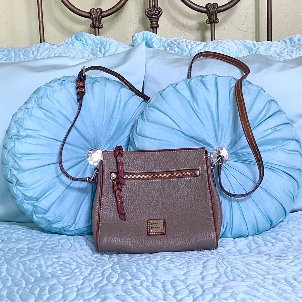 Dooney and Bourke Taupe Pebble Leather Crossbody